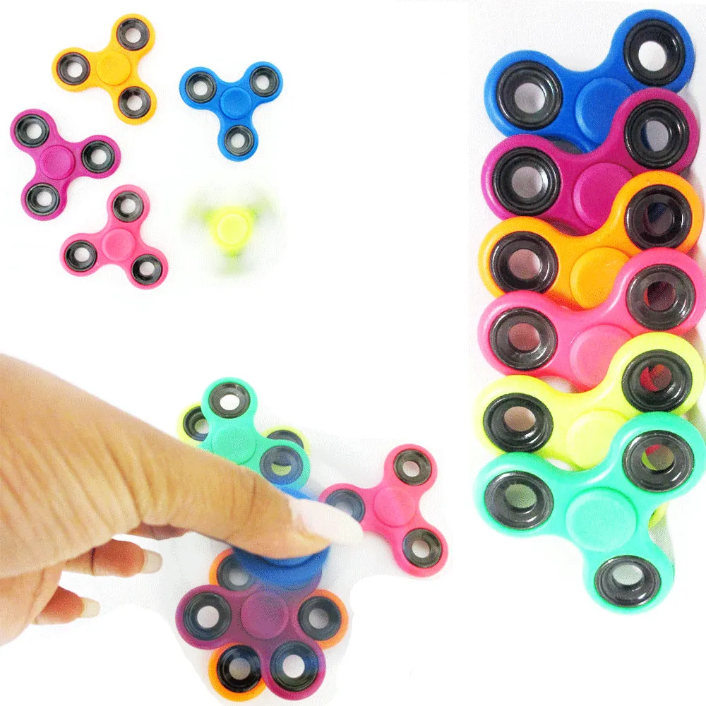 1 Fidget Tri Spinner Neon Hand Focus ADHD Desk Toy Stocking Stuffer Pocket Gyro