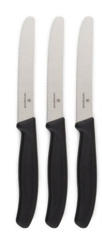 3x Victorinox Standard Wavy Edge Steak & Tomato Knife | Black