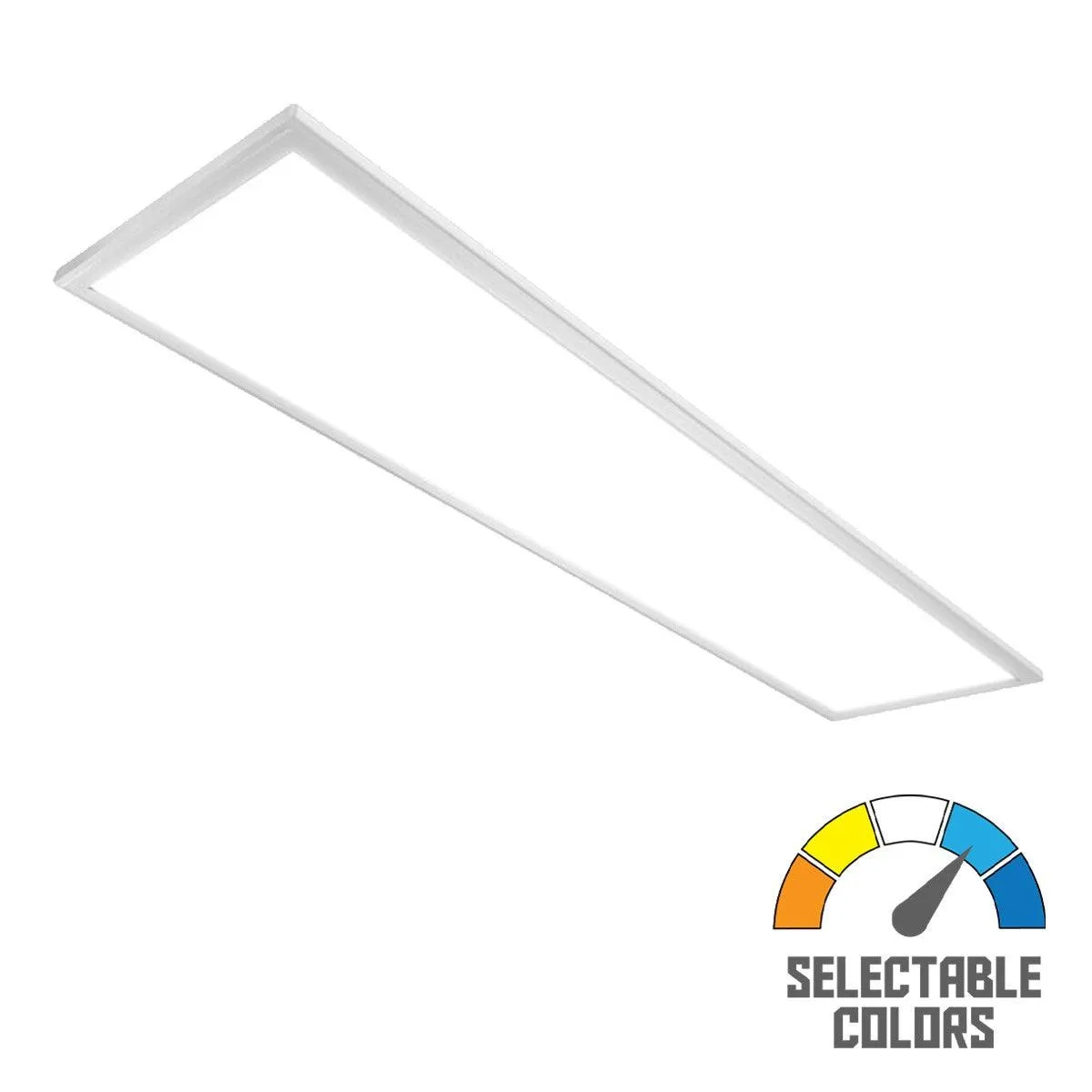 4ft LED Ceiling Light, Surface Mount Panel, 4200 Lumens, 30K|40K|50K, White Trim
