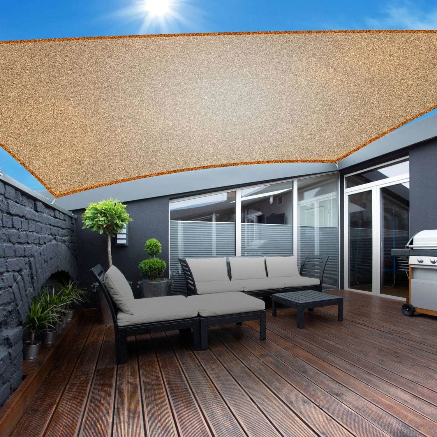 98% UV Block Awning Shelter Rectangle Shade Sails Top Canopy
