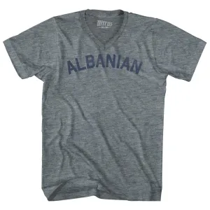 Albanian Tri-Blend V-neck Womens Junior Cut T-shirt