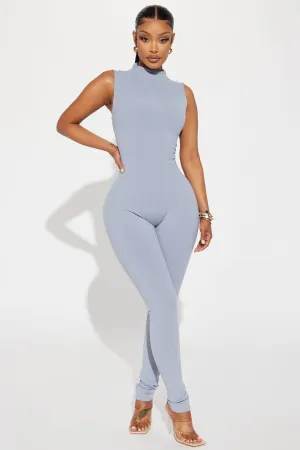 Amber Snatched Jumpsuit - Slate Grey