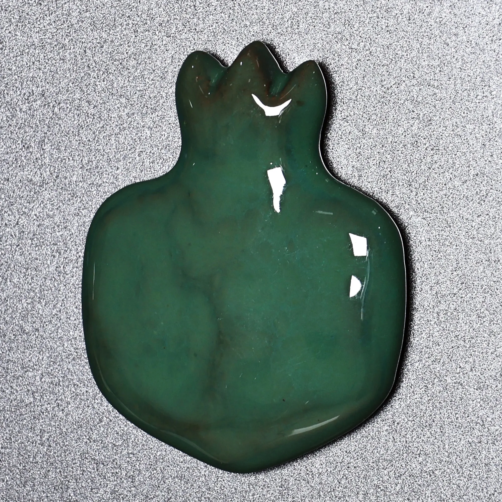 Armenian Hand-Painted Green Pomegranate Ceramic Magnet - Teal Pomegranate | NOVICA