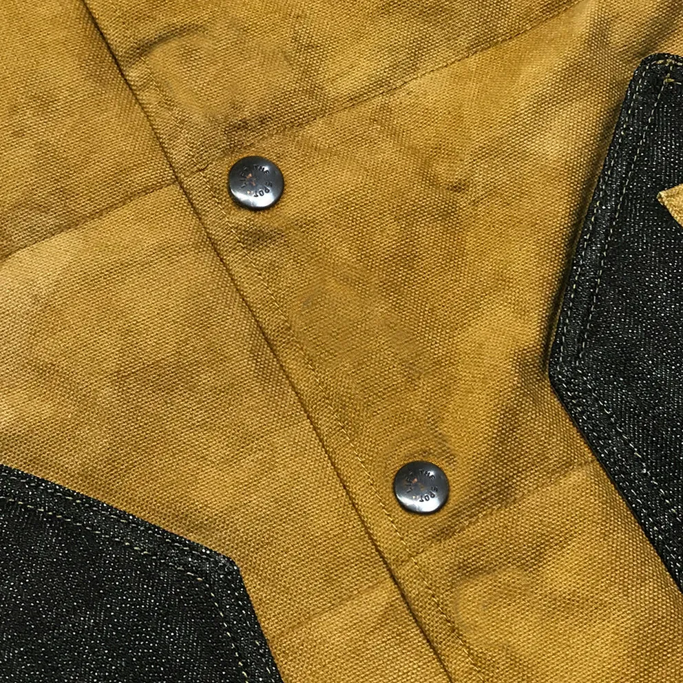 BZEN M.3009-CARLOS REGULAR FIT 4 POCKET COLOR BLOCK QUILTED VEST-INDIGO-SIENNA