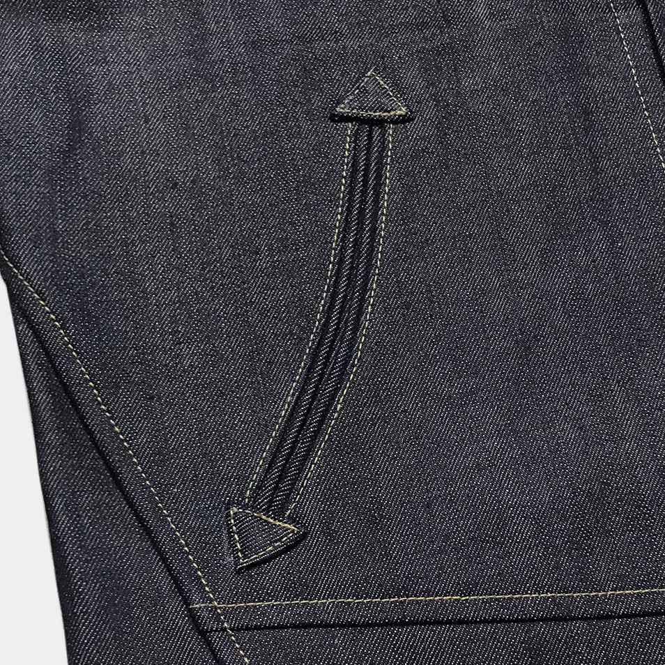 BZEN M.3138-SENOR REGULAR FIT VEST-12oz-RAW INDIGO
