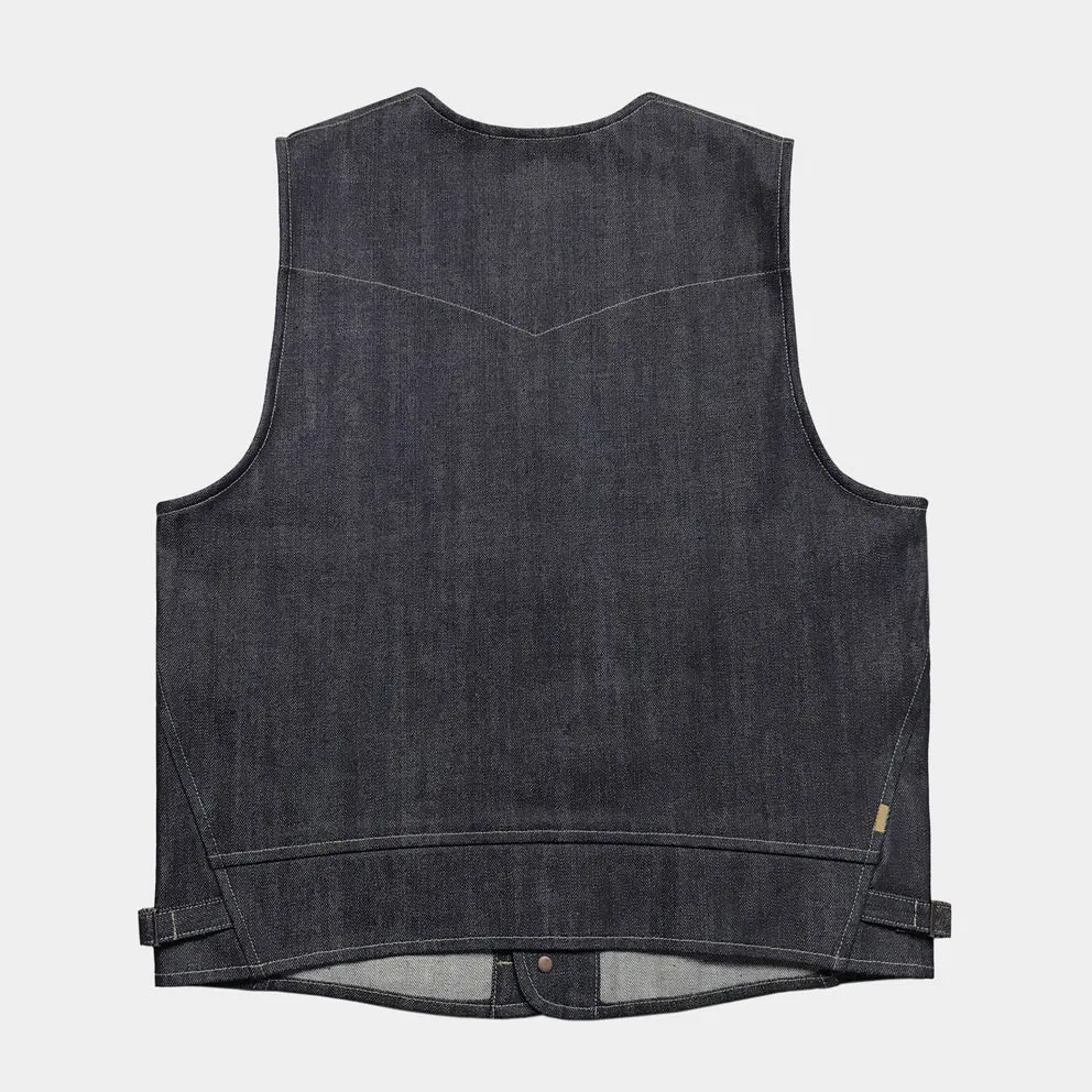 BZEN M.3138-SENOR REGULAR FIT VEST-12oz-RAW INDIGO