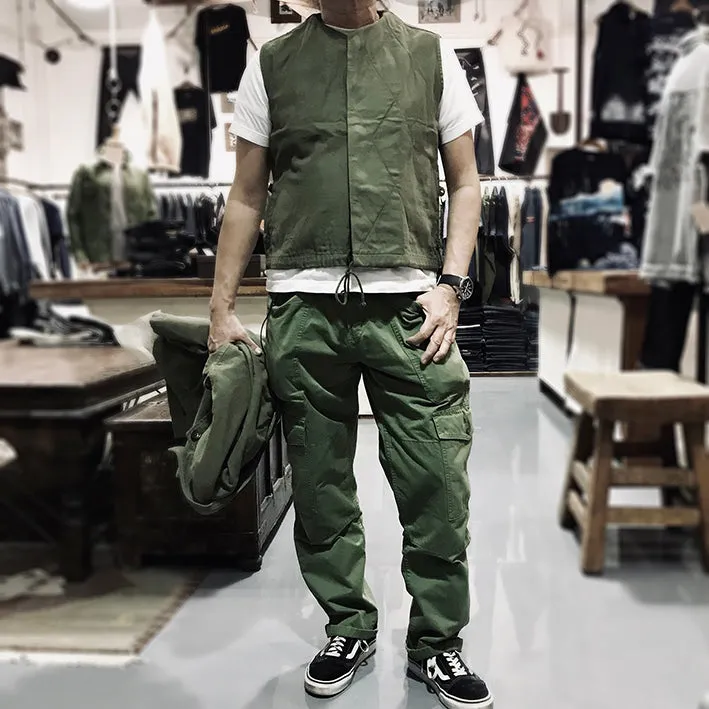 BZEN UNARMY - M.3121 DRAGON REGULAR FIT NAM INSPIRED QUILTED VEST- MILITARY GREEN