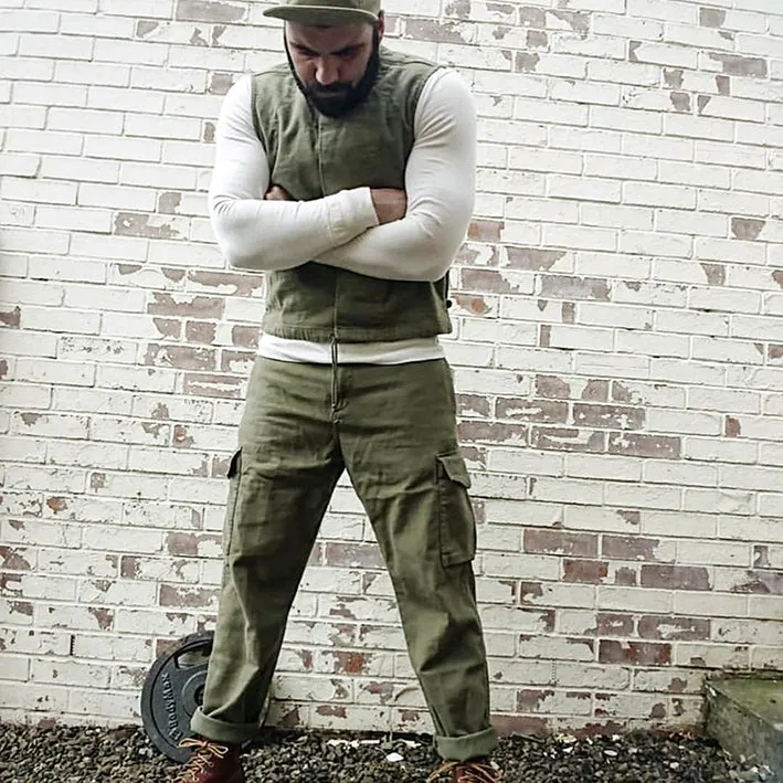 BZEN UNARMY - M.3121 DRAGON REGULAR FIT NAM INSPIRED QUILTED VEST- MILITARY GREEN