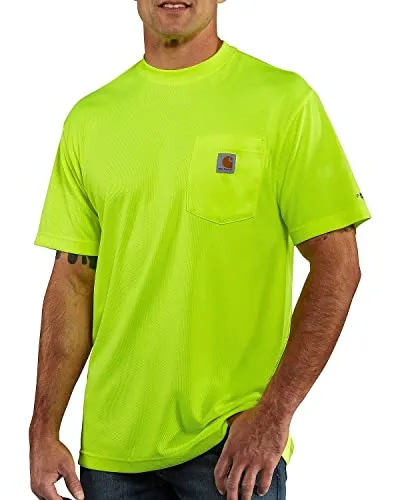 Carhartt 100493 Men's High-Visibility Force Relaxed Fit Lightweight Color Enhanced Short-Sleeve Pocket T-Shirt