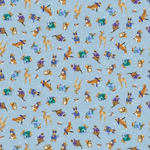 Clearance - Flurry Friends - 355-11 - Forest Critter on Blue