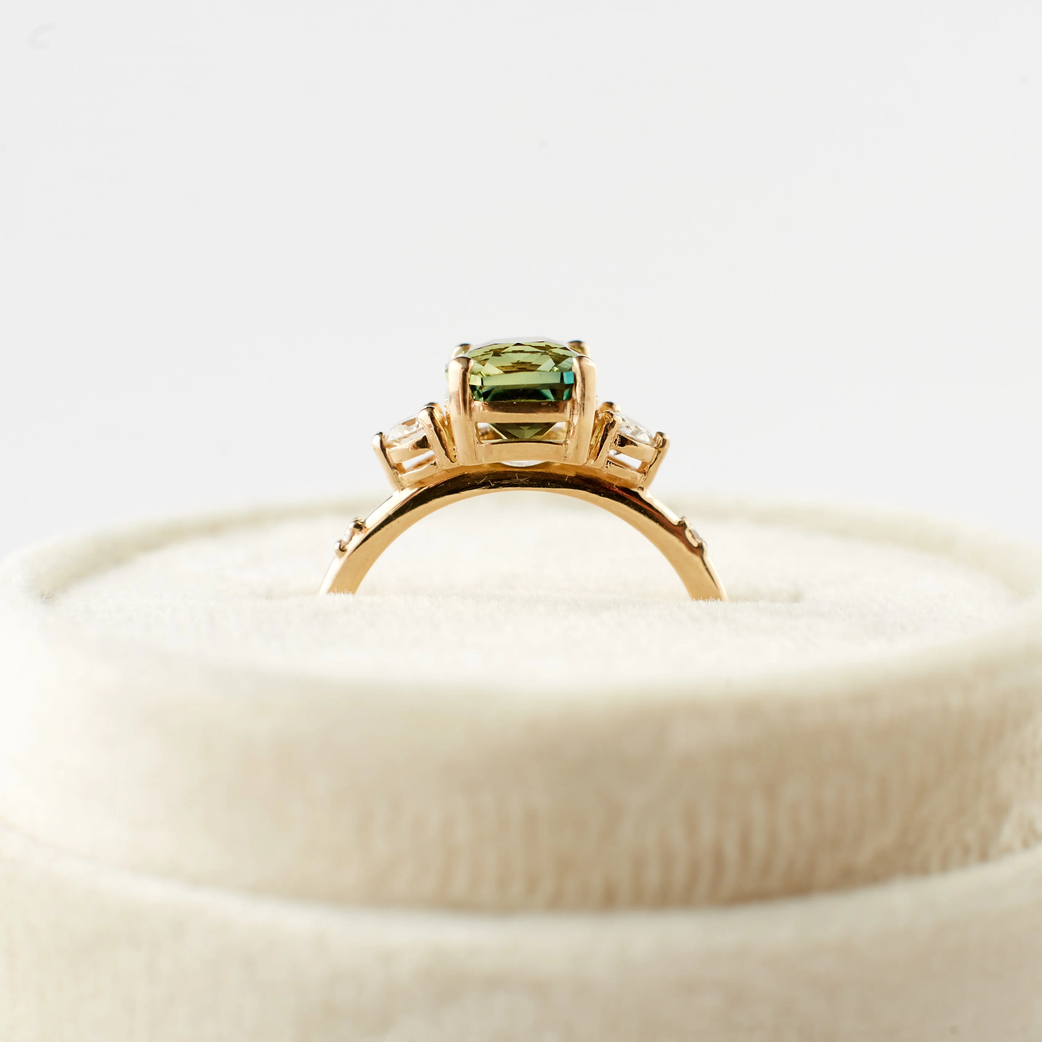 Clio Ring - 2.03 Carat Parti Teal-Green Sapphire