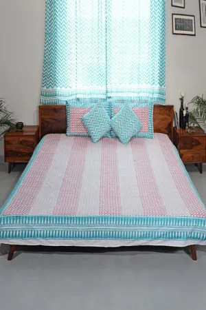 Cloud Nest Hand Block Printed Cotton Percale Bedsheet