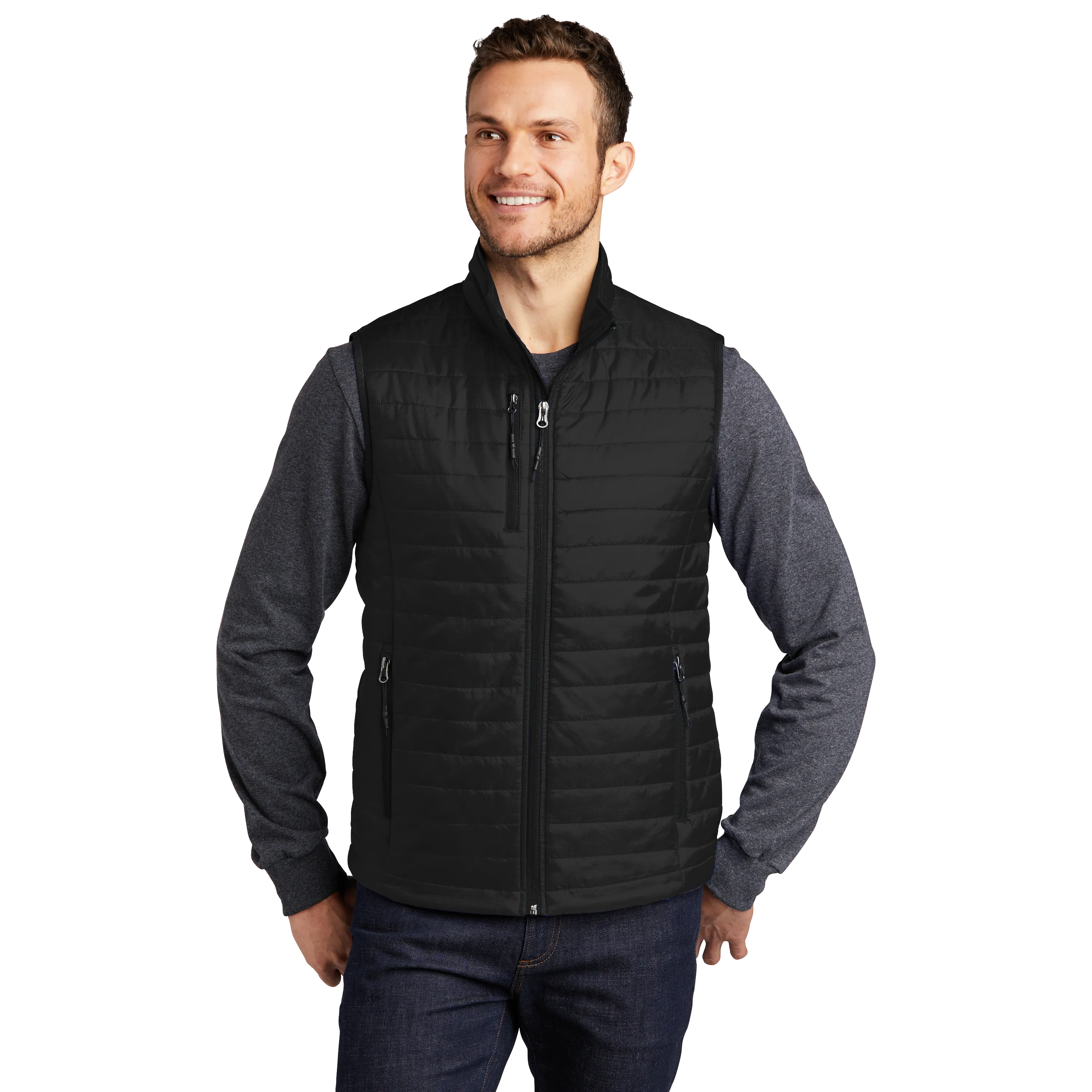 D2061M Mens Packable Puffy Vest