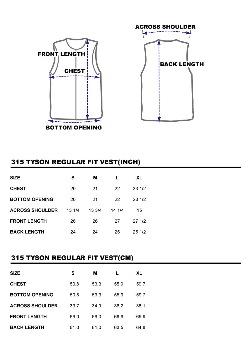 DDL 315-TYSON REGULAR FIT VEST- 13oz-INDIGO-T RINSE