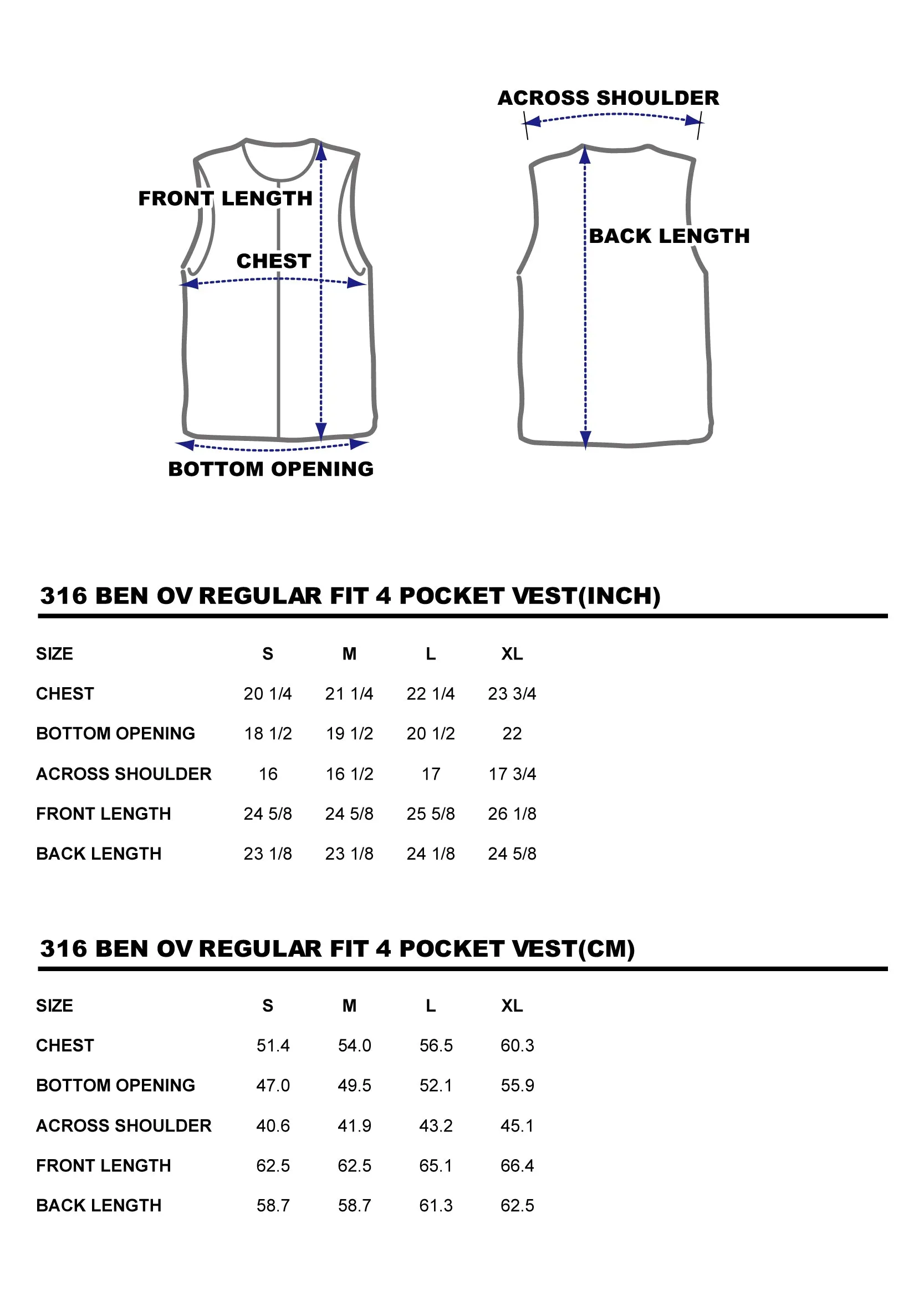 DDL 316-BEN OV REGULAR FIT 4 POCKET CONE DENIM ORGANIC COTTON VEST-12.75oz-RAW INDIGO