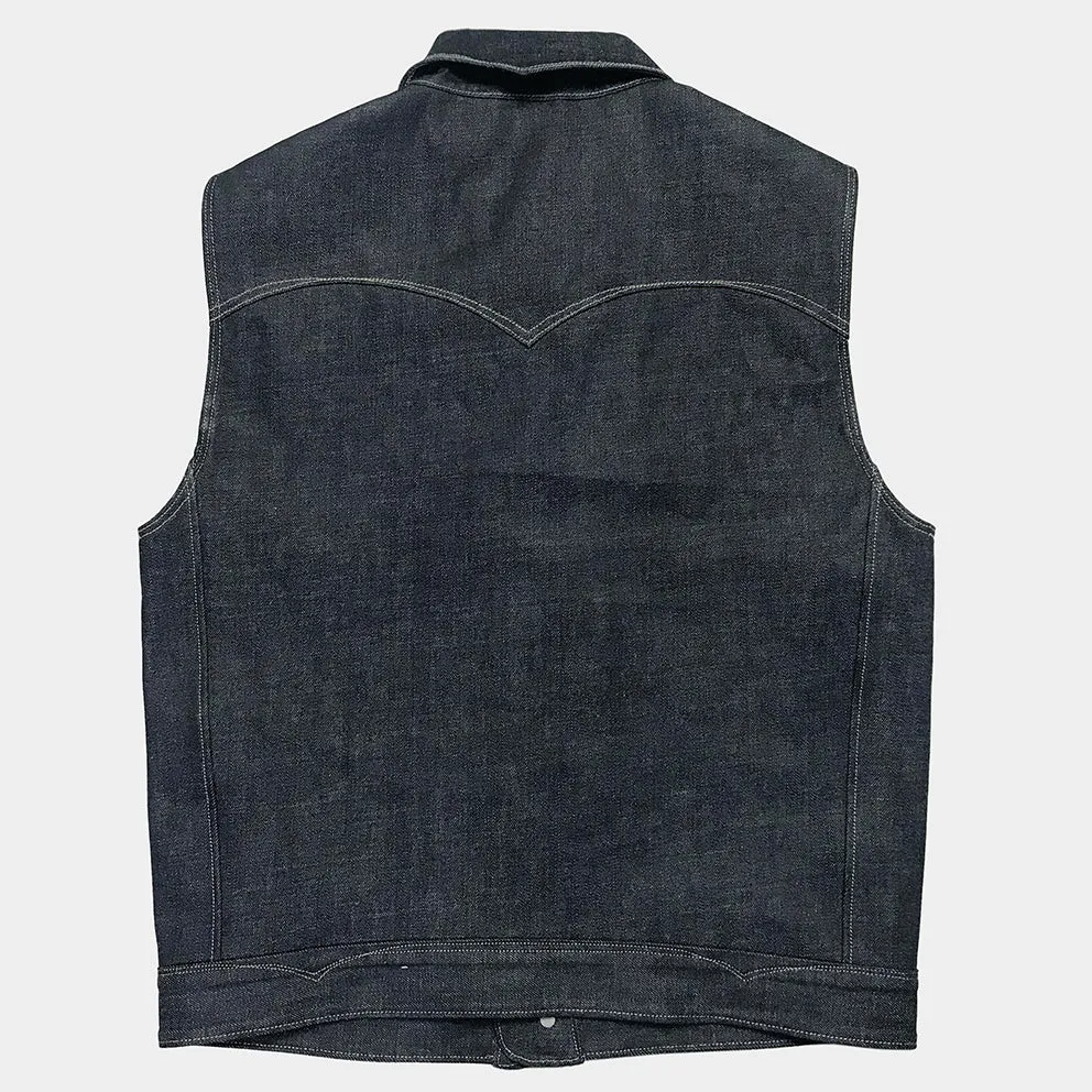 DDL 316-BEN OV REGULAR FIT 4 POCKET CONE DENIM ORGANIC COTTON VEST-12.75oz-RAW INDIGO