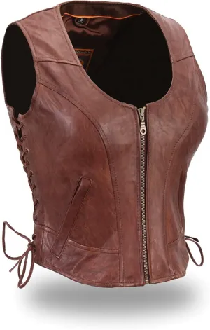 First Manufacturing FIL542SVT Women's Brown Clean Side-Laced Vest