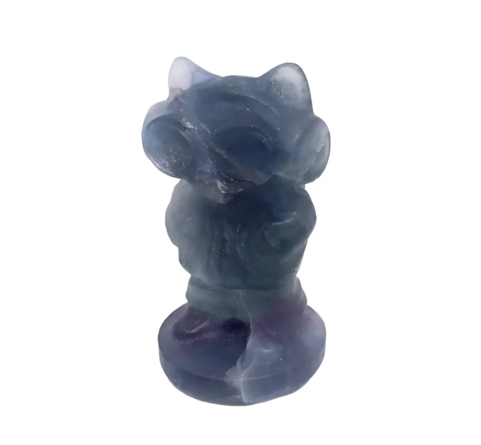 Fluorite Crystal Cool Cat Carving