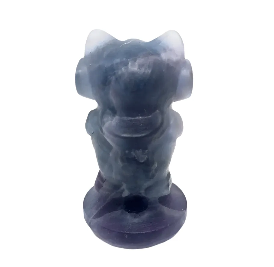 Fluorite Crystal Cool Cat Carving