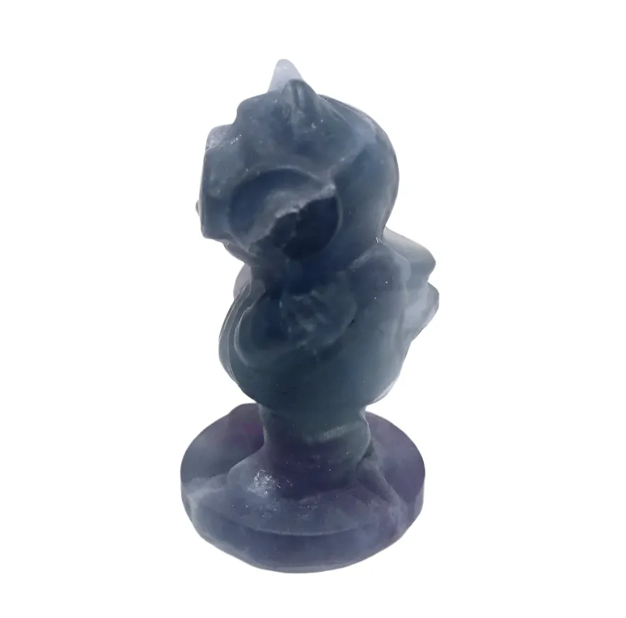 Fluorite Crystal Cool Cat Carving