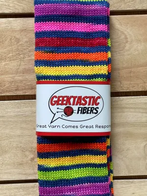 Geektastic Fibers,  Superhero Sock, Self-striping, 10/12 repeats