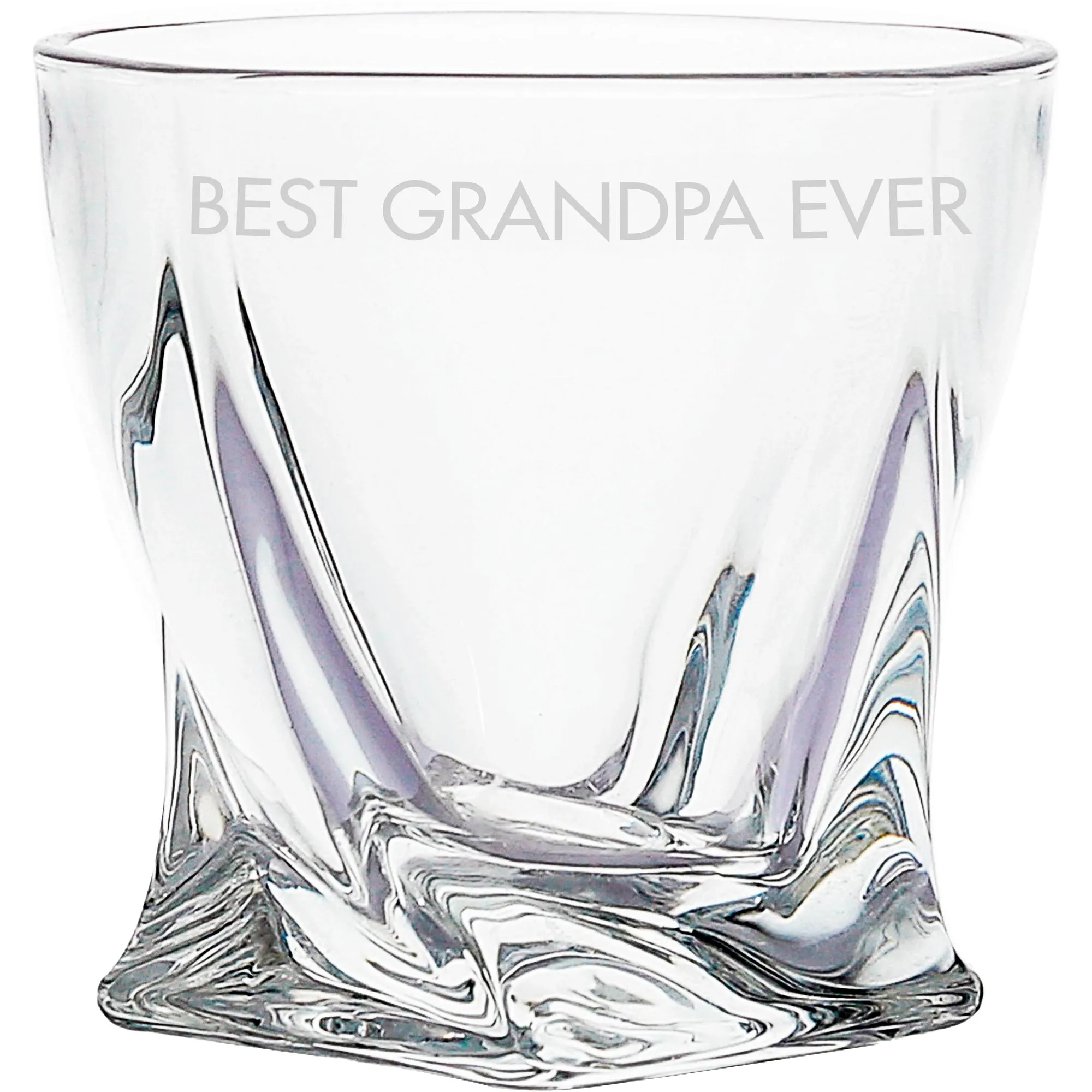 Grandpa Wooden Gift Box with Rocks Glass and Slate Coaster