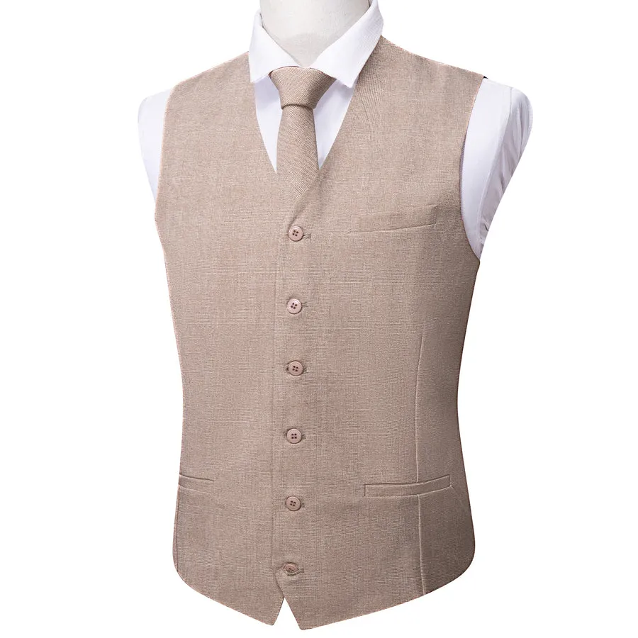 Gray and Pink Solid Jacquard Vest Set - 2 Piece