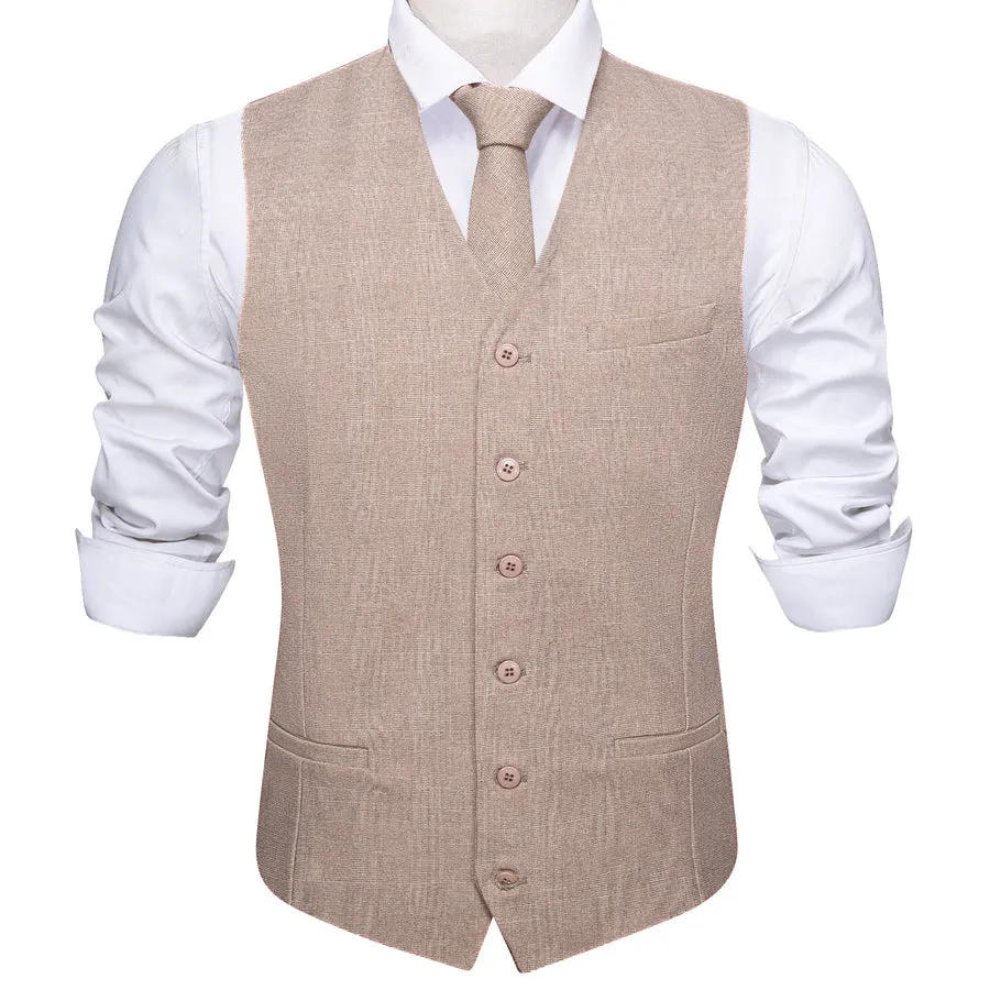 Gray and Pink Solid Jacquard Vest Set - 2 Piece