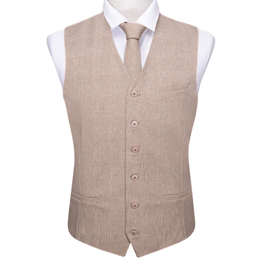 Gray and Pink Solid Jacquard Vest Set - 2 Piece