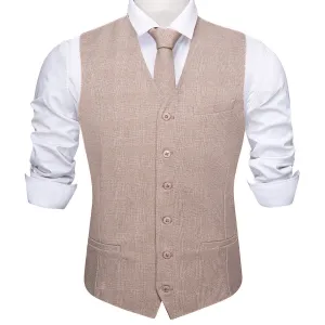 Gray and Pink Solid Jacquard Vest Set - 2 Piece