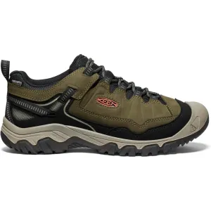 KEEN 1029003 Men's Targhee 4 Low Height Waterproof Hiking Shoes, 9.5 Wide, Dark Olive/Gold Flame