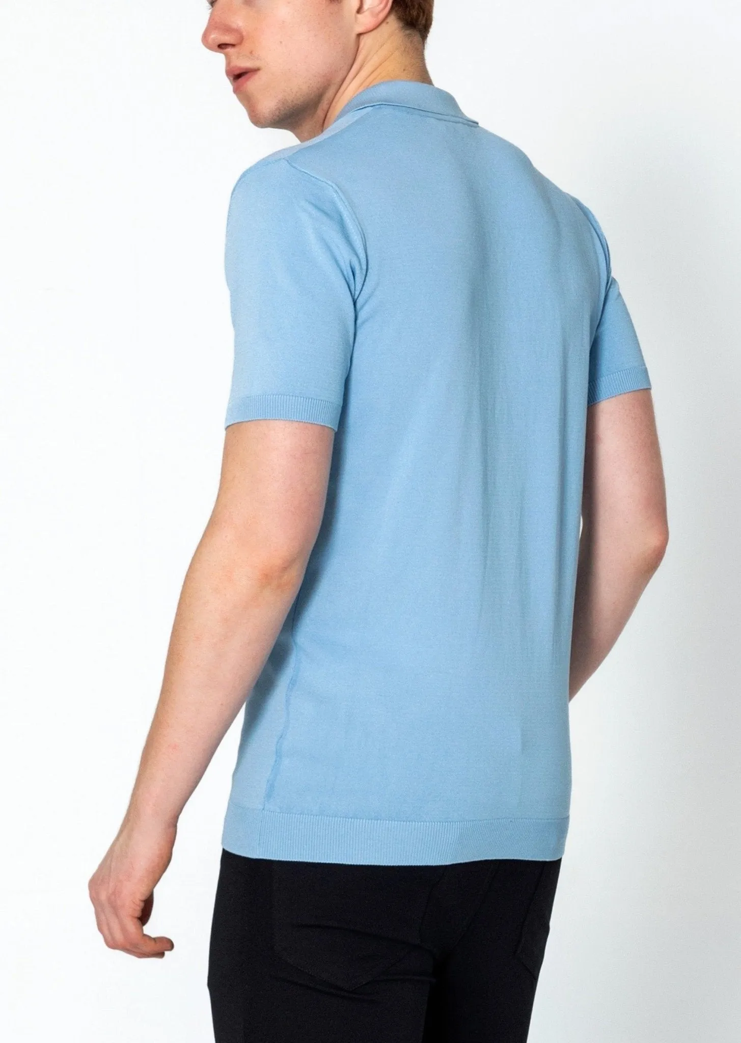 Lightweight Tonal-button Polo Tee - Blue