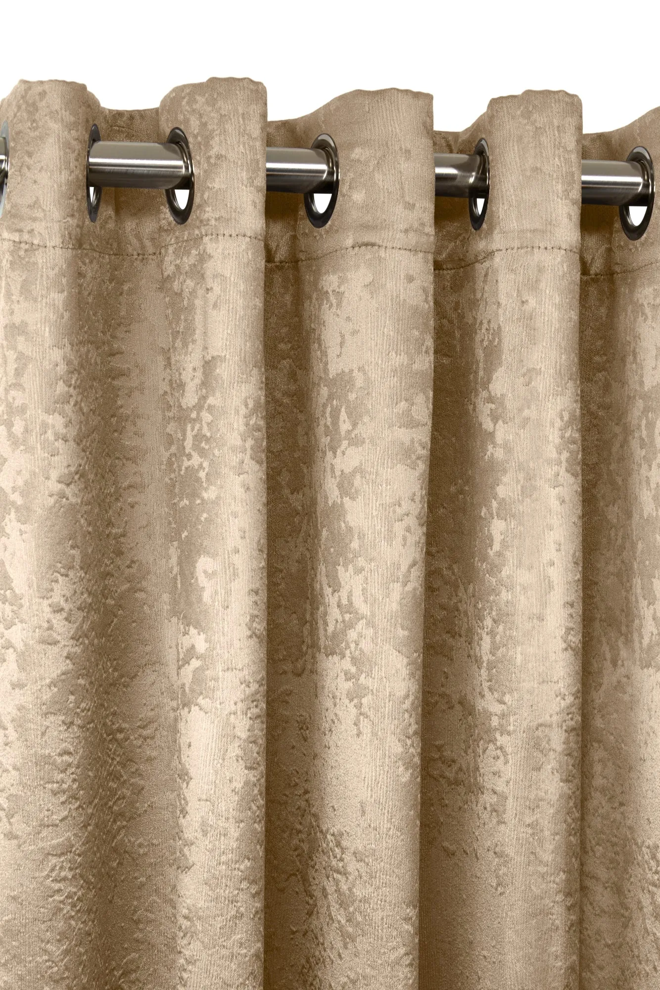 Logan - Textured Woven Blackout Eyelet Curtains in Natural