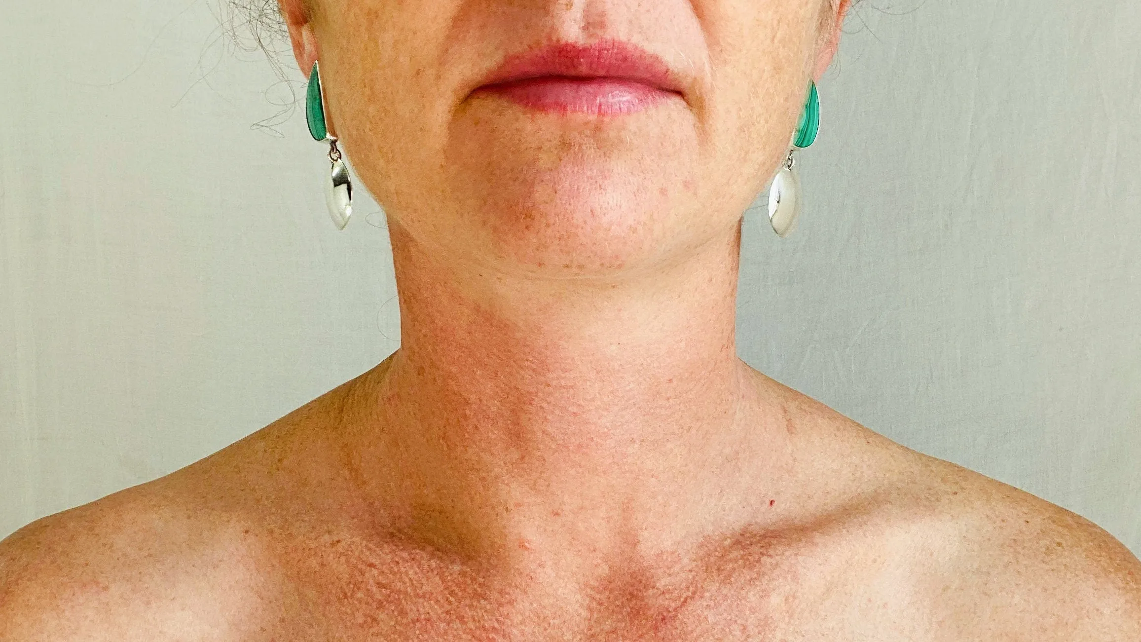 Malachite & Silver Drop Earrings. Sterling Silver. Atelier Aadya.