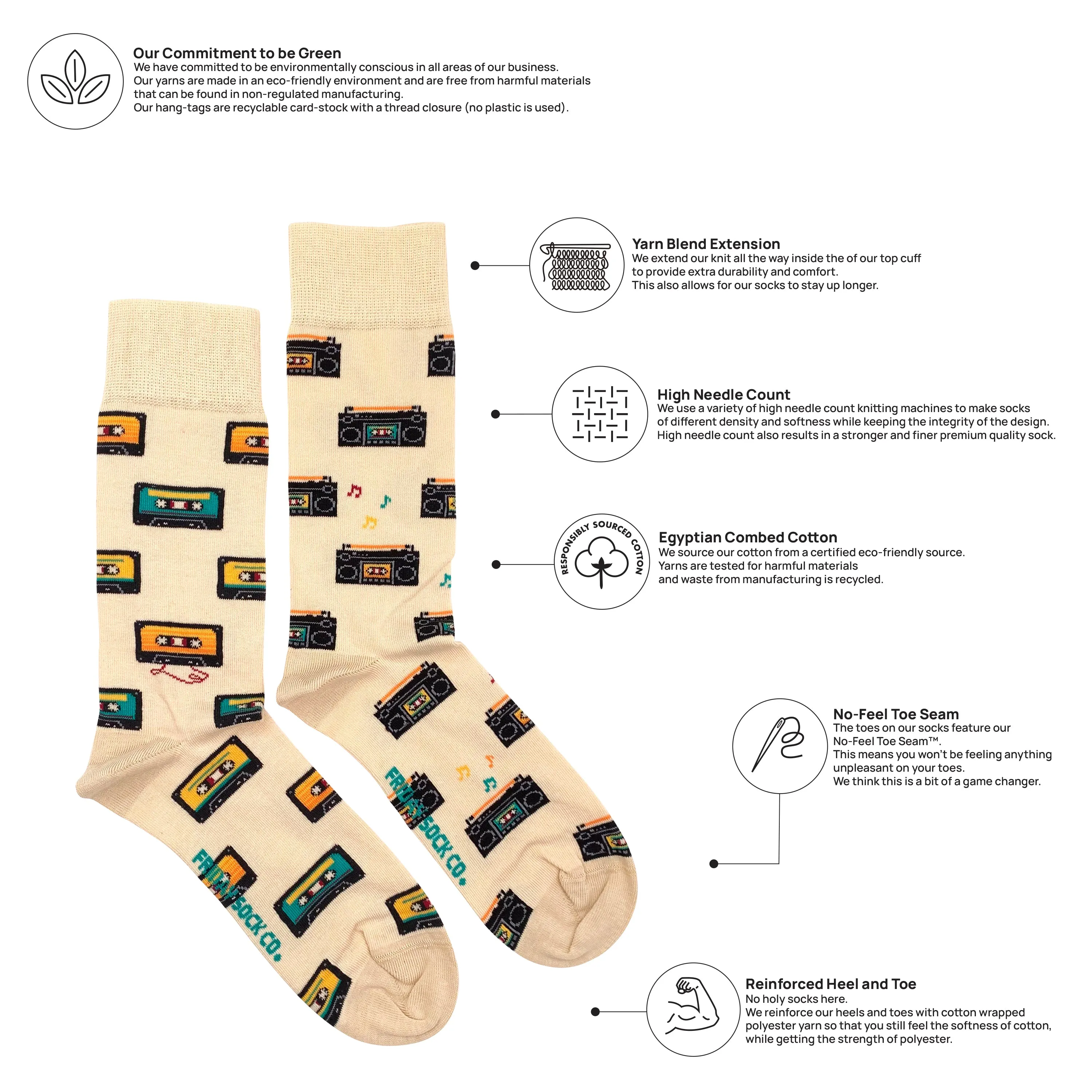 Men's Cassette & Boom Box Socks
