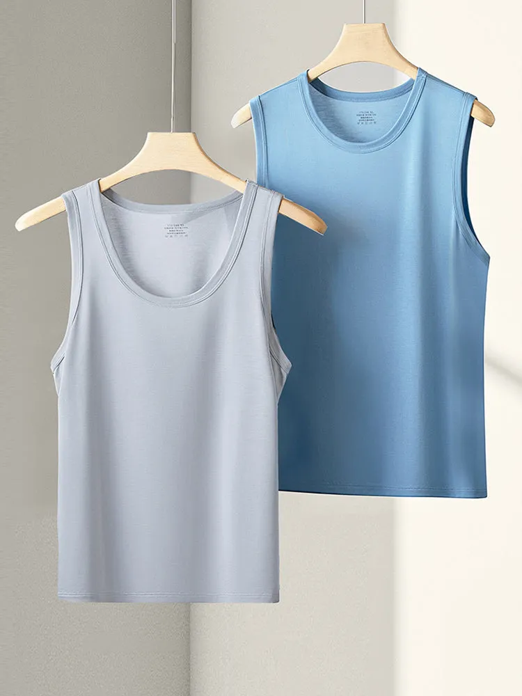 Men's Vests Undershirts with Ultimate Soft Short Sleeve Vests