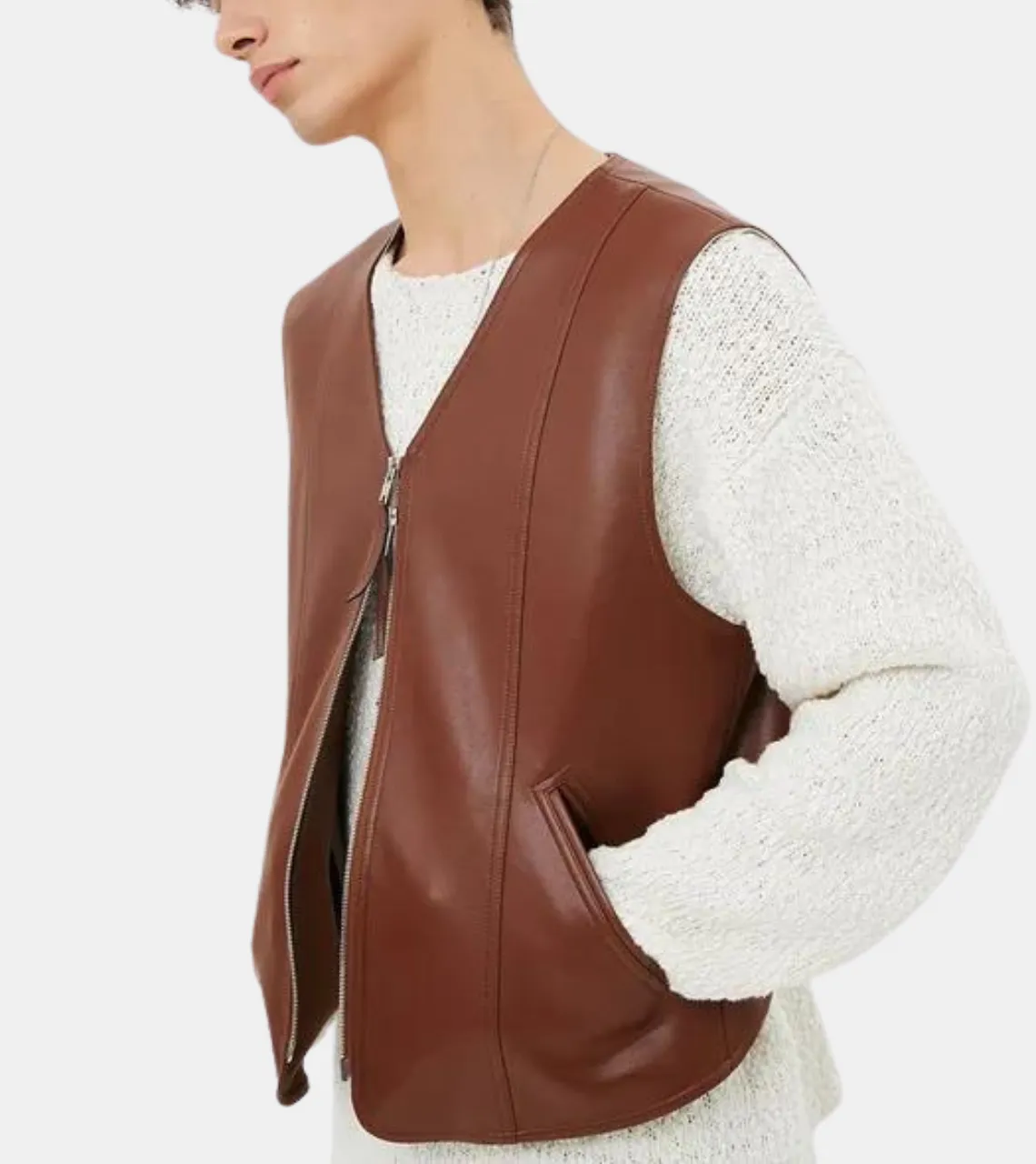 Millen Men's Brown Leather Vest