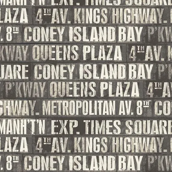 Monochrome - Subway Signs Charcoal