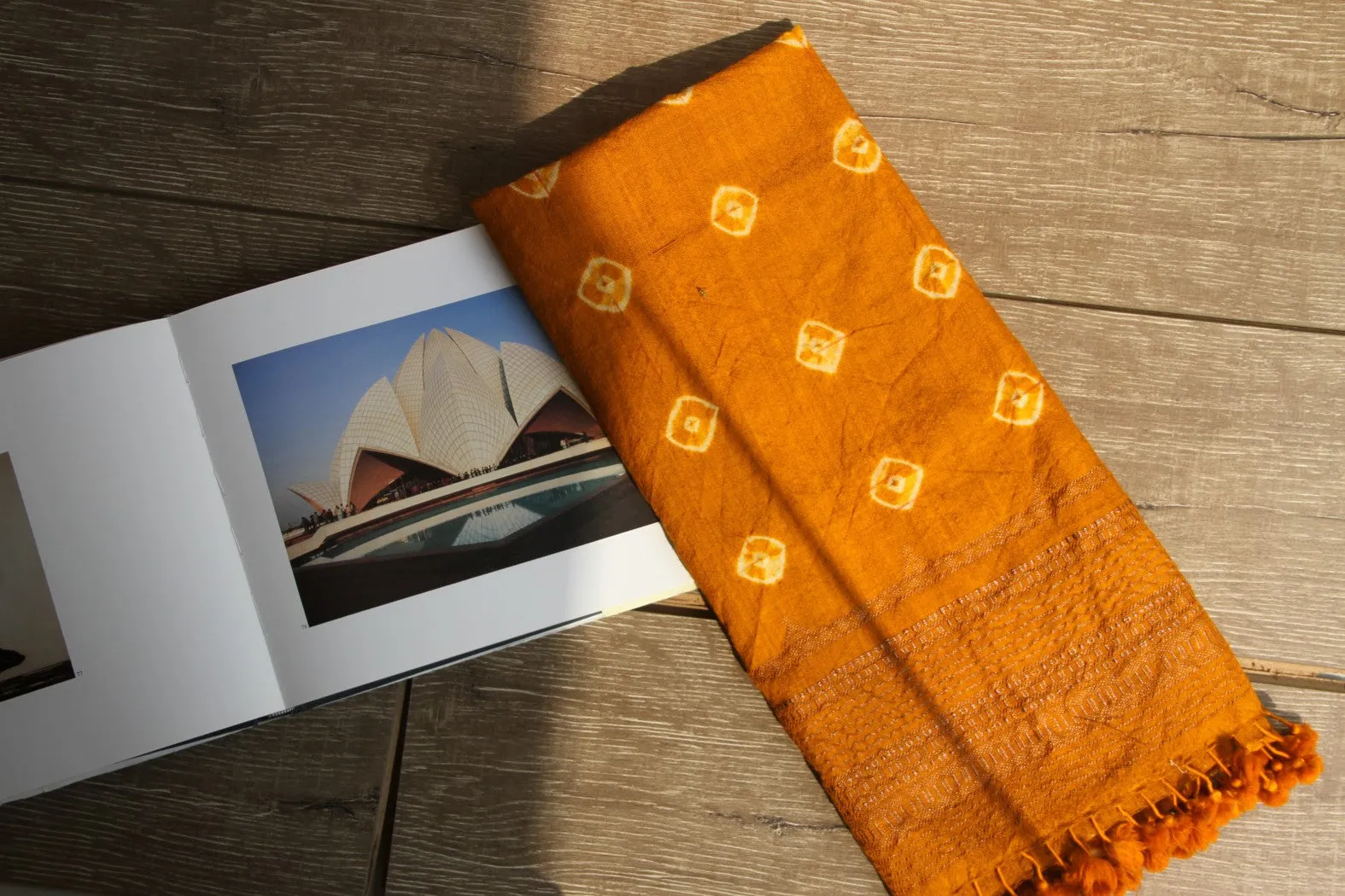 Mustard Bandhani stoles
