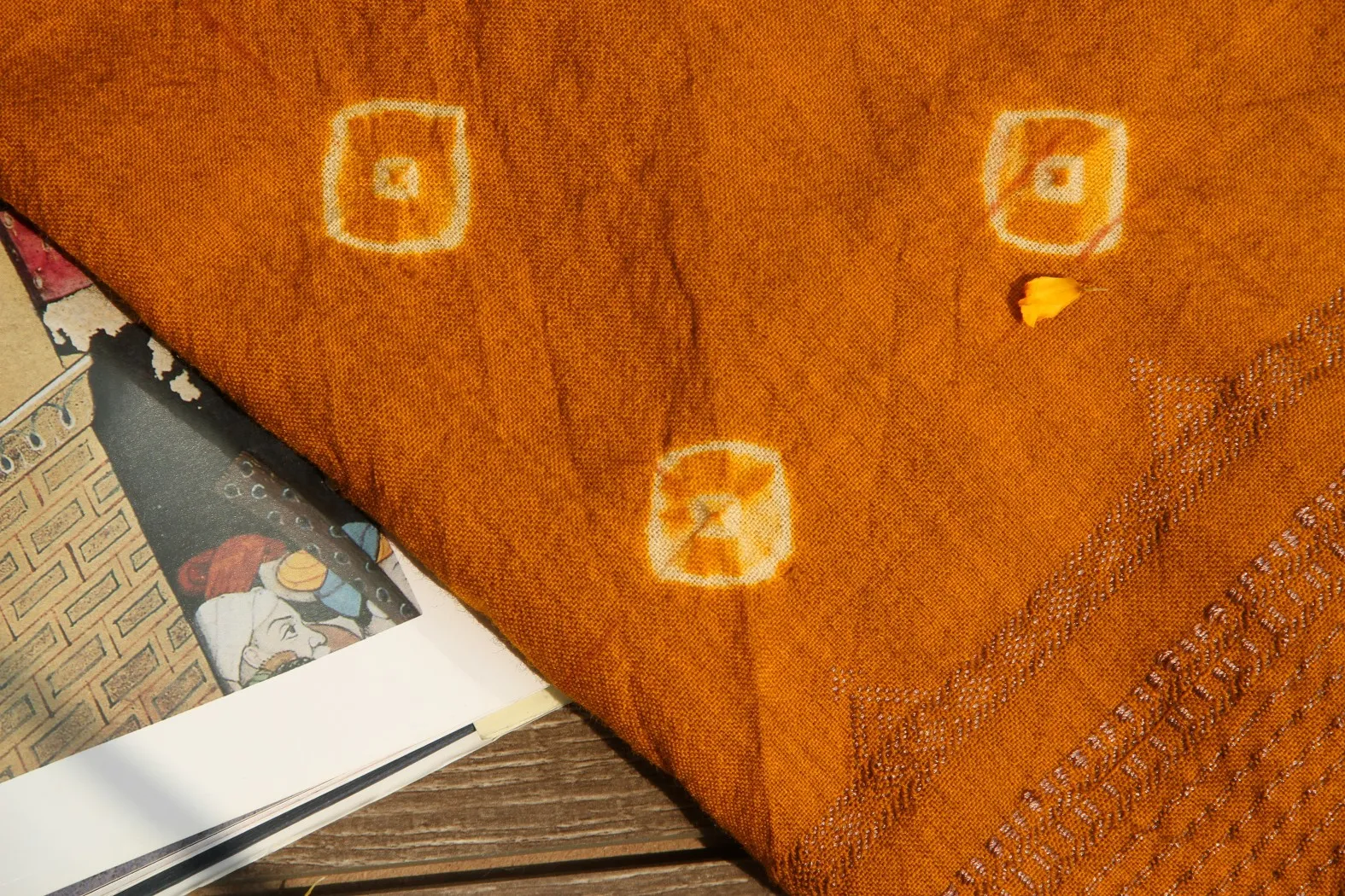 Mustard Bandhani stoles