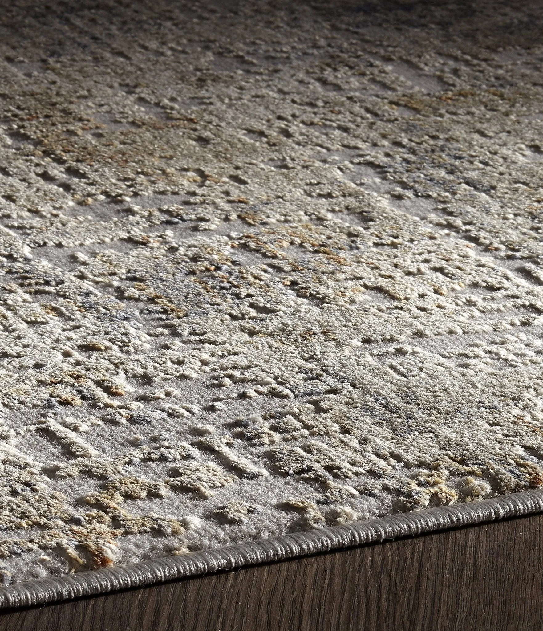 Muted Grey Ivory Distressed Striped Abstract Rug