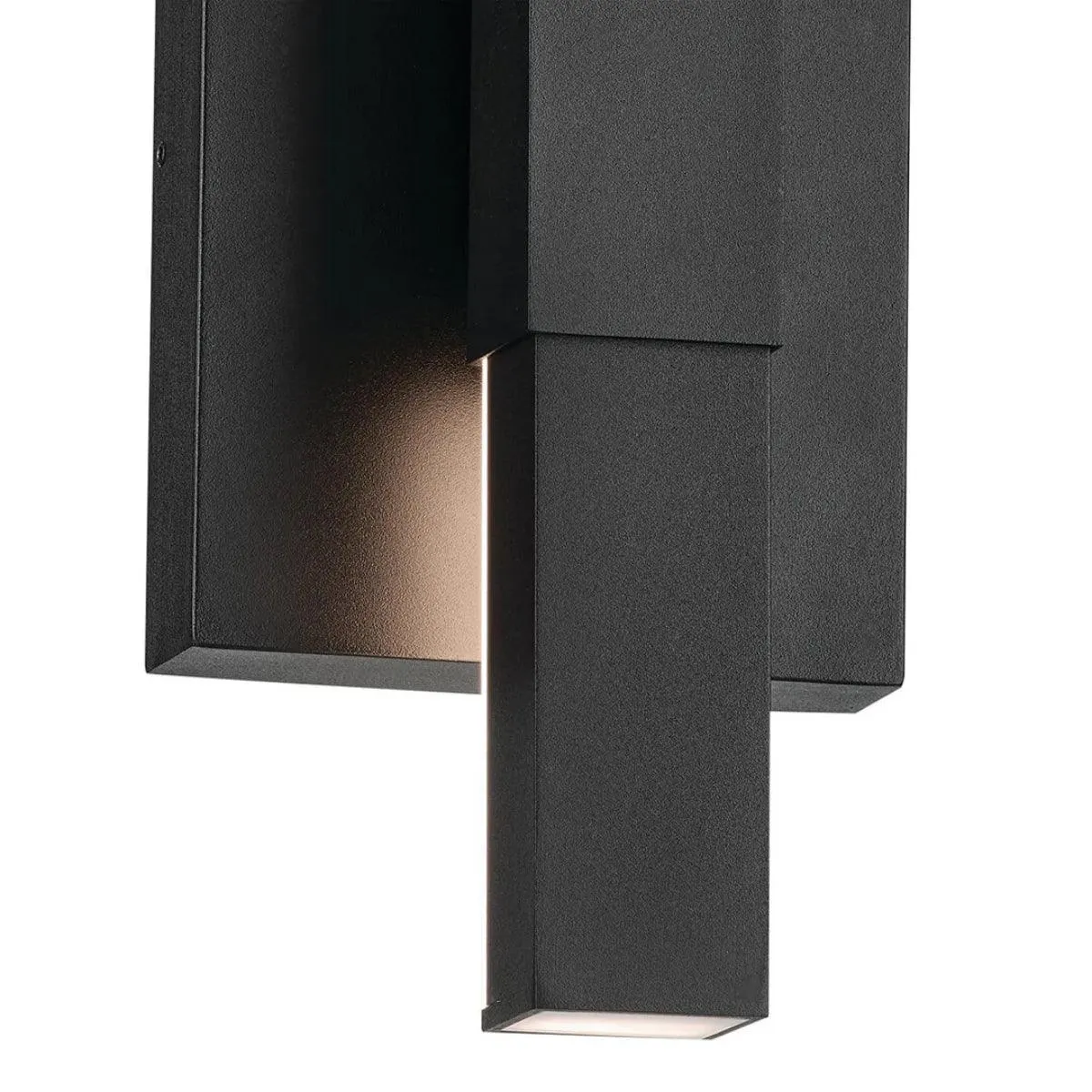 Nocar 16 In 1-Light LED Outdoor Wall Light With Clear Acrylic Satin Etched Glass, Black Finish
