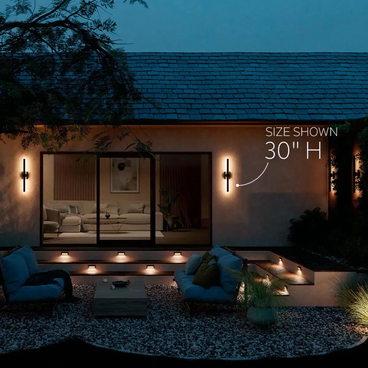 Nocar 16 In 1-Light LED Outdoor Wall Light With Clear Acrylic Satin Etched Glass, Black Finish