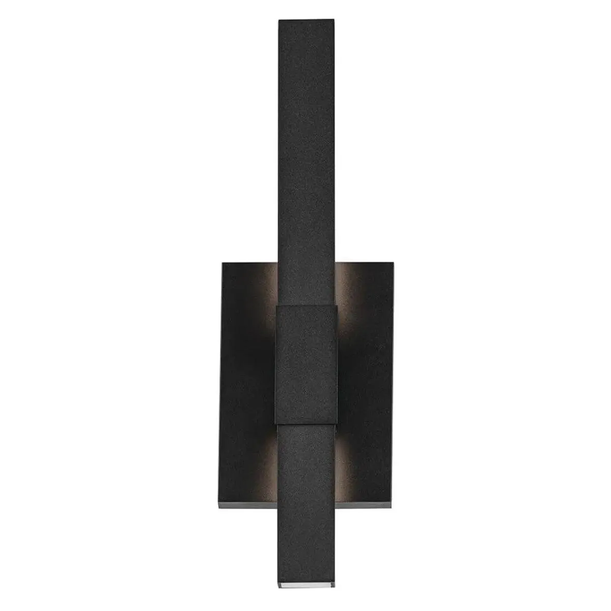 Nocar 16 In 1-Light LED Outdoor Wall Light With Clear Acrylic Satin Etched Glass, Black Finish