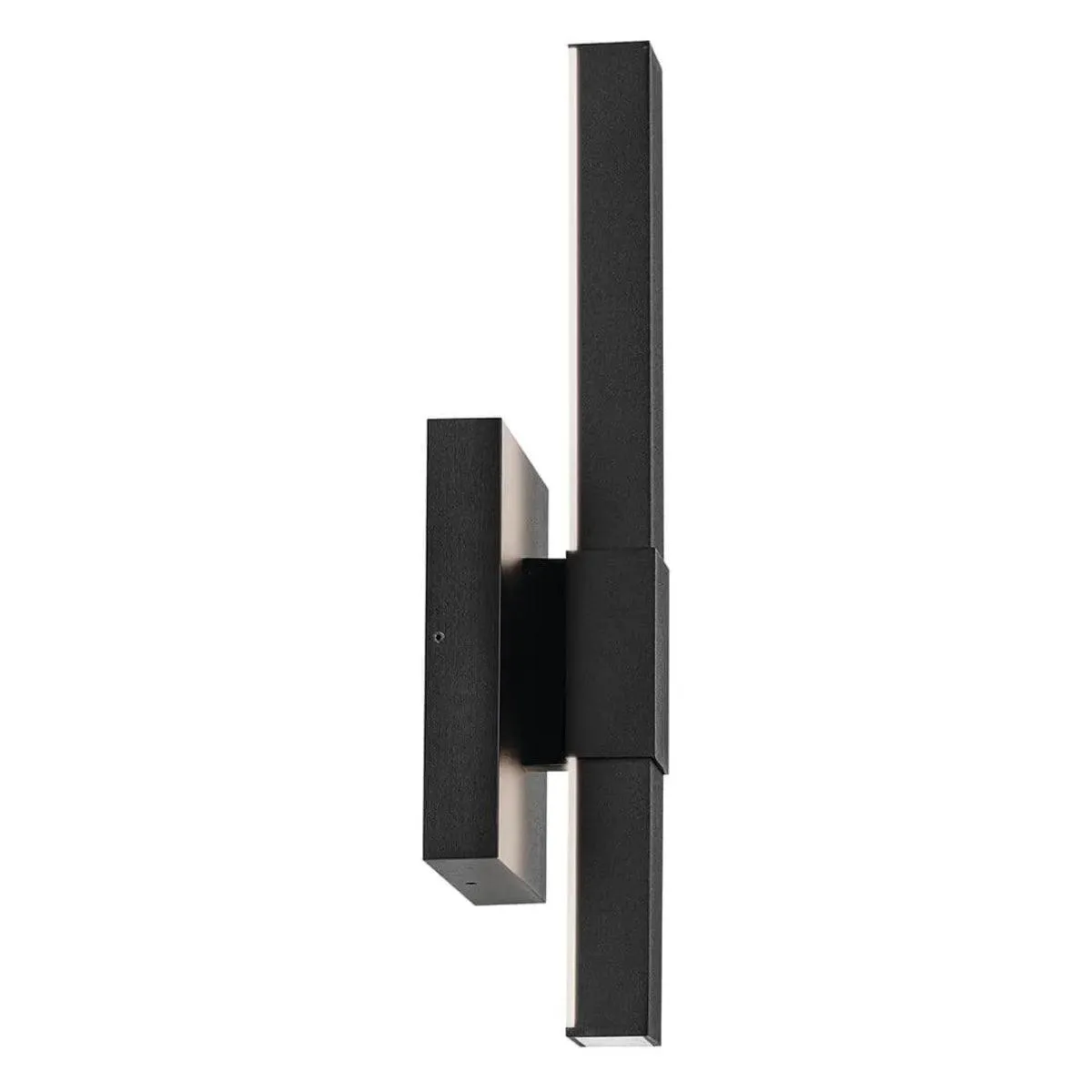 Nocar 16 In 1-Light LED Outdoor Wall Light With Clear Acrylic Satin Etched Glass, Black Finish
