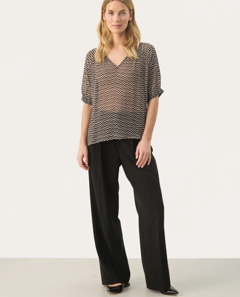 Part Two Popsy Black Border Print Blouse