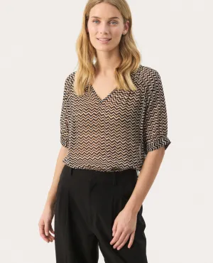 Part Two Popsy Black Border Print Blouse