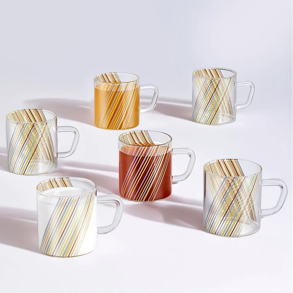 Prism Glass Mug, Set of 6