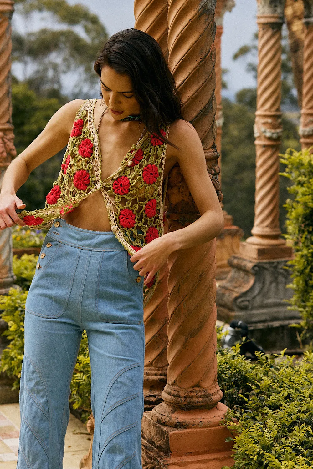 Rose Garden Hand Crochet Vest