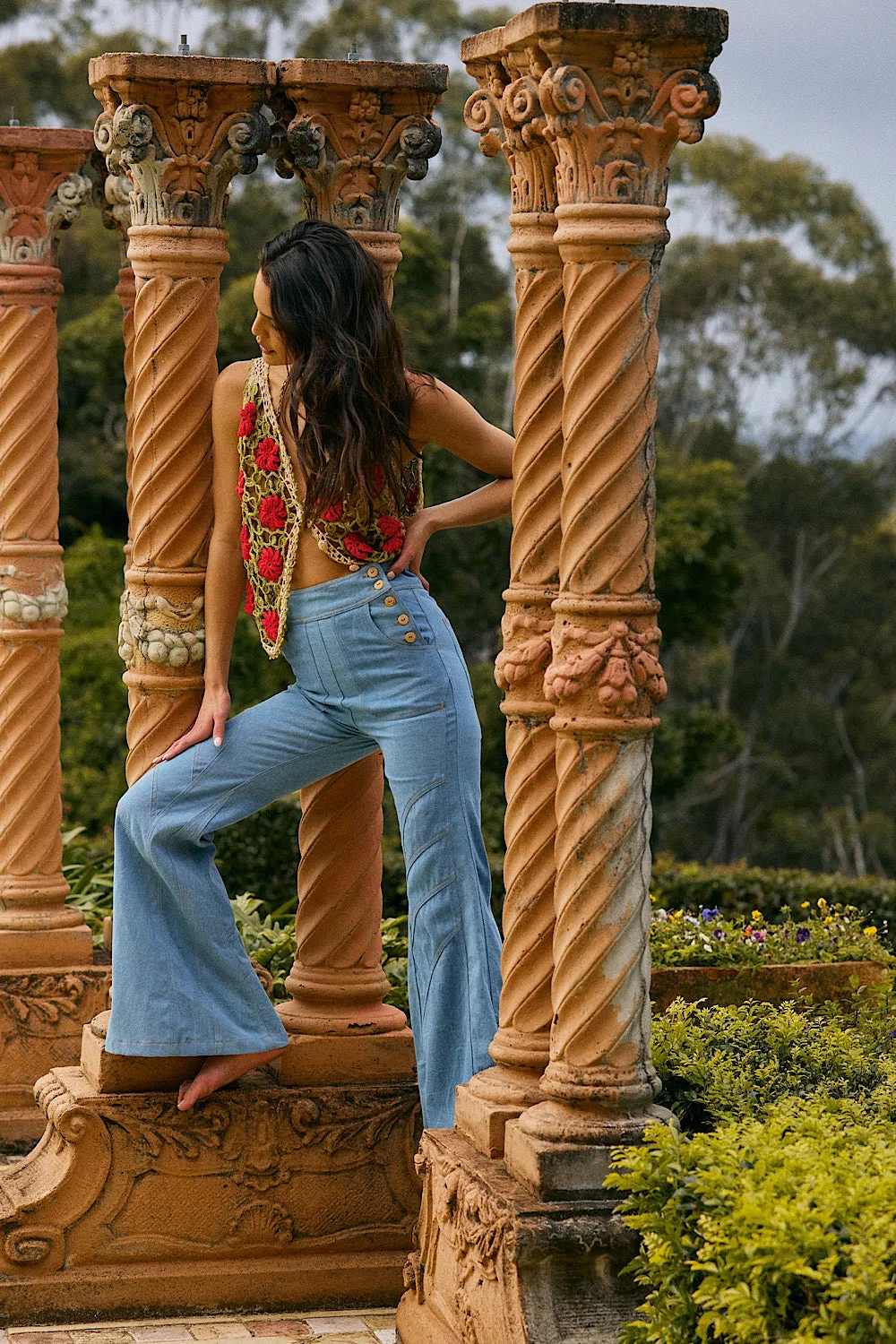Rose Garden Hand Crochet Vest